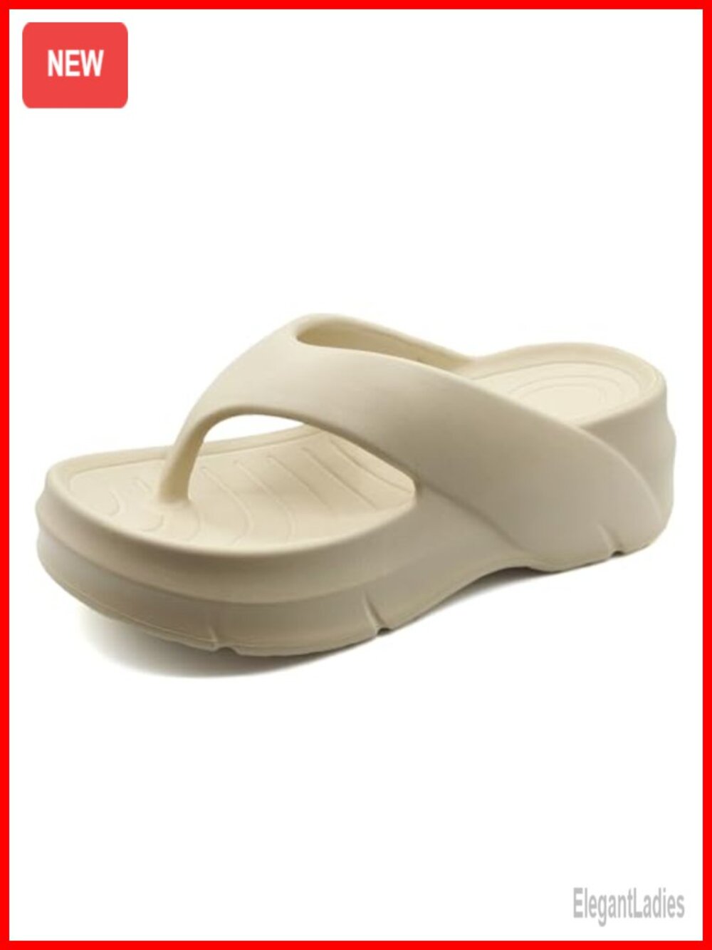 Platform Flip Flops with Arch Support Chunky Heeled Slides Casual Sandals Wedge
